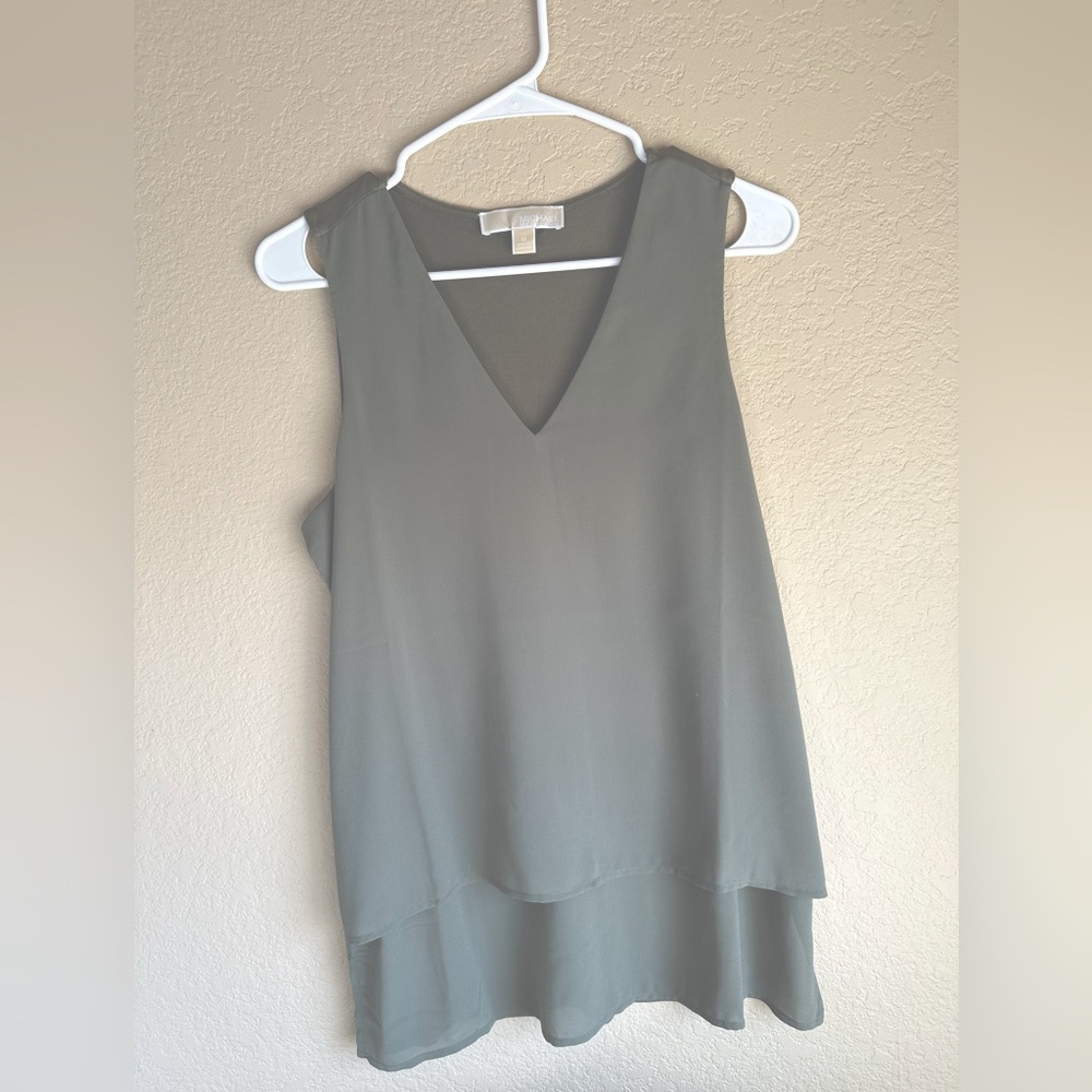 Michael Kors Mixed Media Tiered Tank